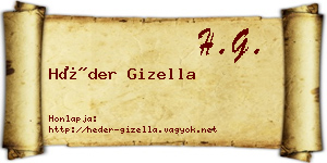 Héder Gizella névjegykártya